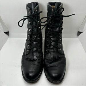 Justin Vintage 1990s Diamond J Lace Up Kiltie Roper Boots